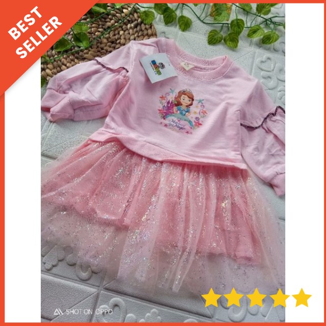 [0-4T] DRESS Sweater import anak perempuan premium Gaun bayi cewek tutu lengan panjang DRESS SOFIA /Dress Anak Perempuan Import/ Gaun Tutu Pesta Lengan Panjang Korea Fashion Style Berkualitas Tinggi