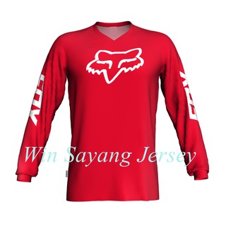 Jersey Sepeda Dan Trail FOX merah List Putih Shopee Jersey Sepeda Dan Trail FOX merah List Putih Shopee