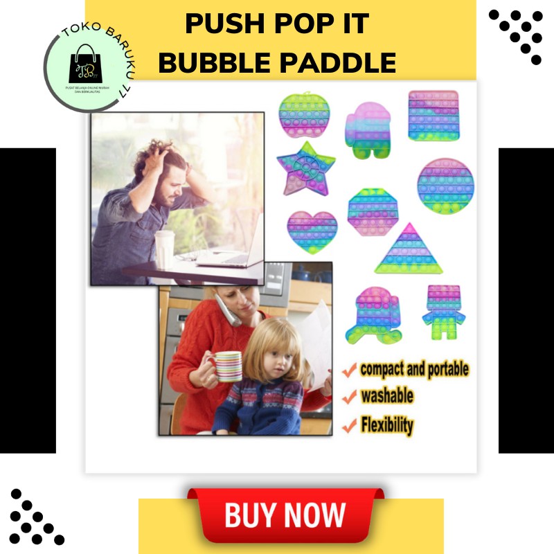 (KEYA) Bubble Toys Pop It Puddle Colour Rainbow New-7