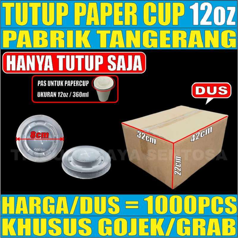 Tutup paper cup 12 oz Dus 1000pcs hny lid gelas kertas kopi 12oz