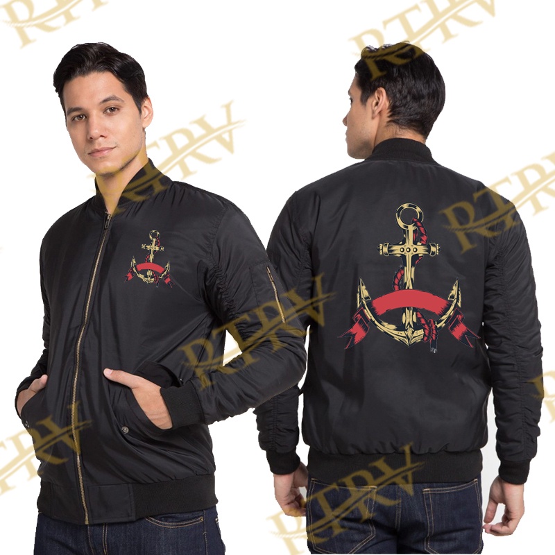 Jaket Bomber Dewasa Jangkar Laut Anchor Pelaut