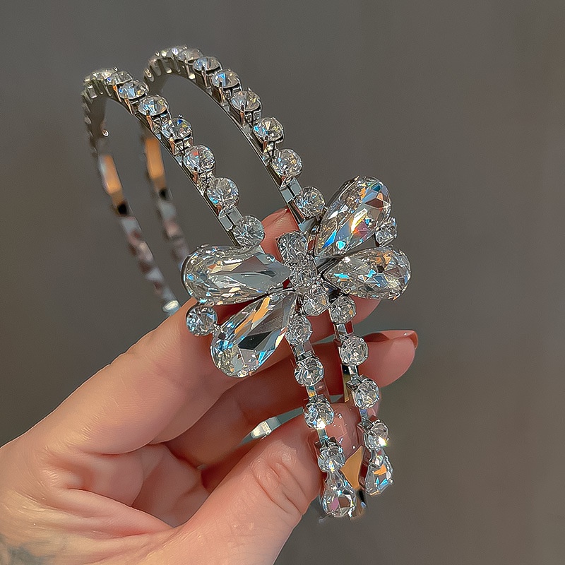 European and American Style Zircon Crystal Bow Hairband Double-layer Temperament All-match Fashion Hair Accessories