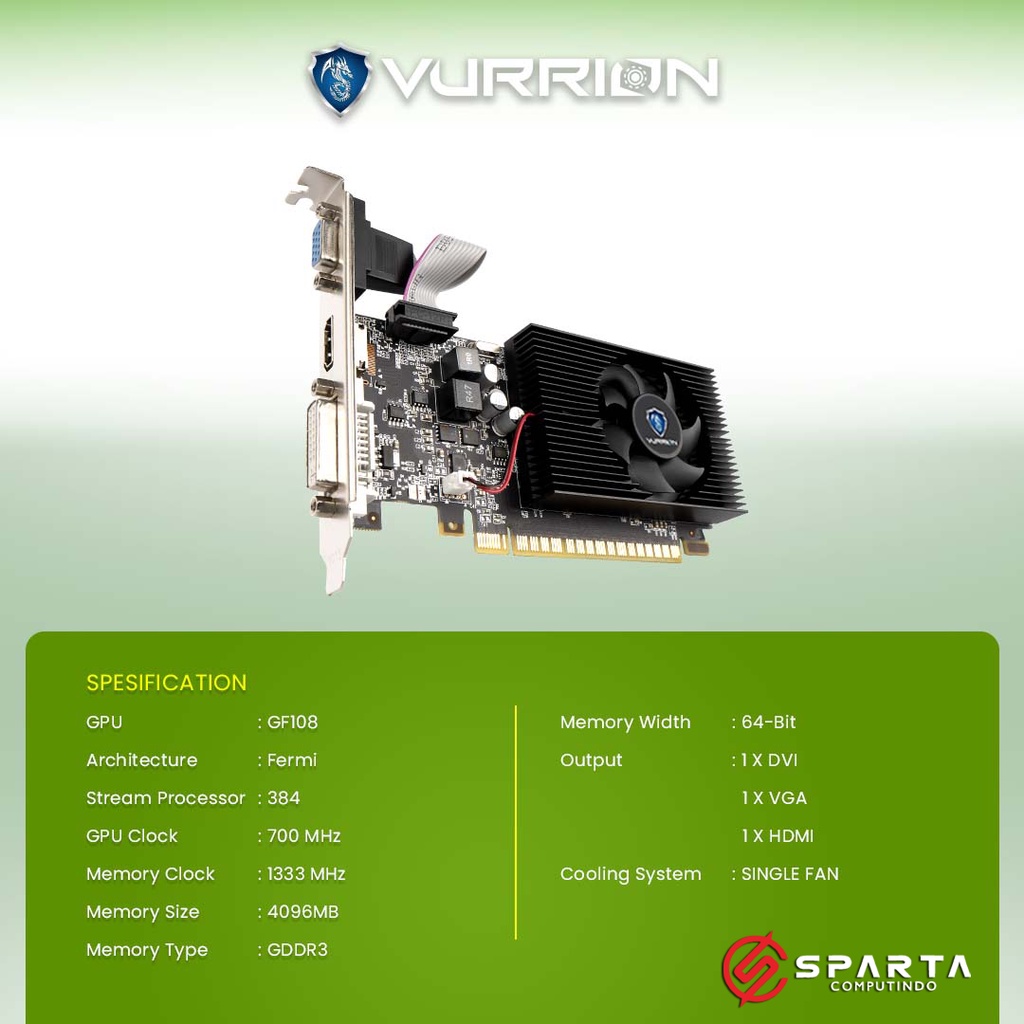 VGA Nvidia Geforce GT 730 4GB GDDR3 Vurrion New Garansi Resmi