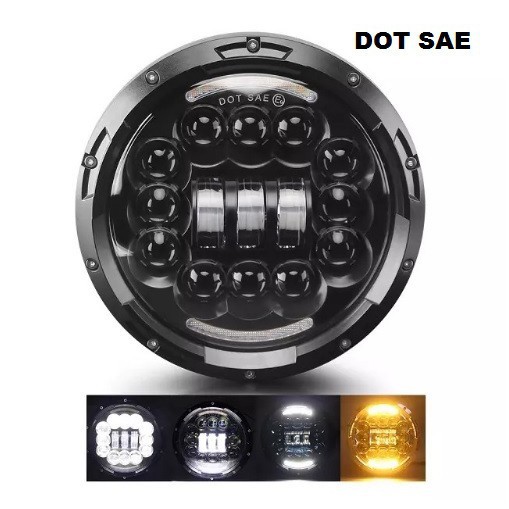 Lampu Utama LED DOT SAE Daymaker Spider Eye 7 Inchi Inci Inch 75W Mobil Motor 75 Watt