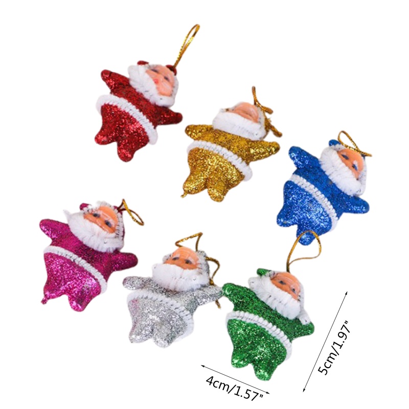 6pcs Ornamen Pohon Natal Bentuk Santa Claus