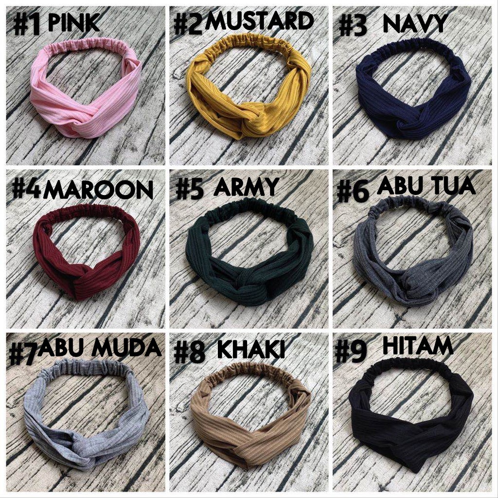 Bandana Korea Style Bando Rambut Fashion Wanita HairBand Rajut Karet Bandana Elastis