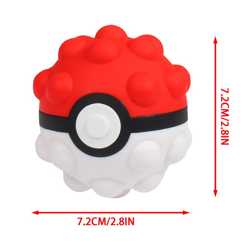 Baru Antistress Pop It Rainbow Ball Push Bubble Pokeball Fidget Toys Dekompresi Pencet 3d Elastis Anak Pokémon Game