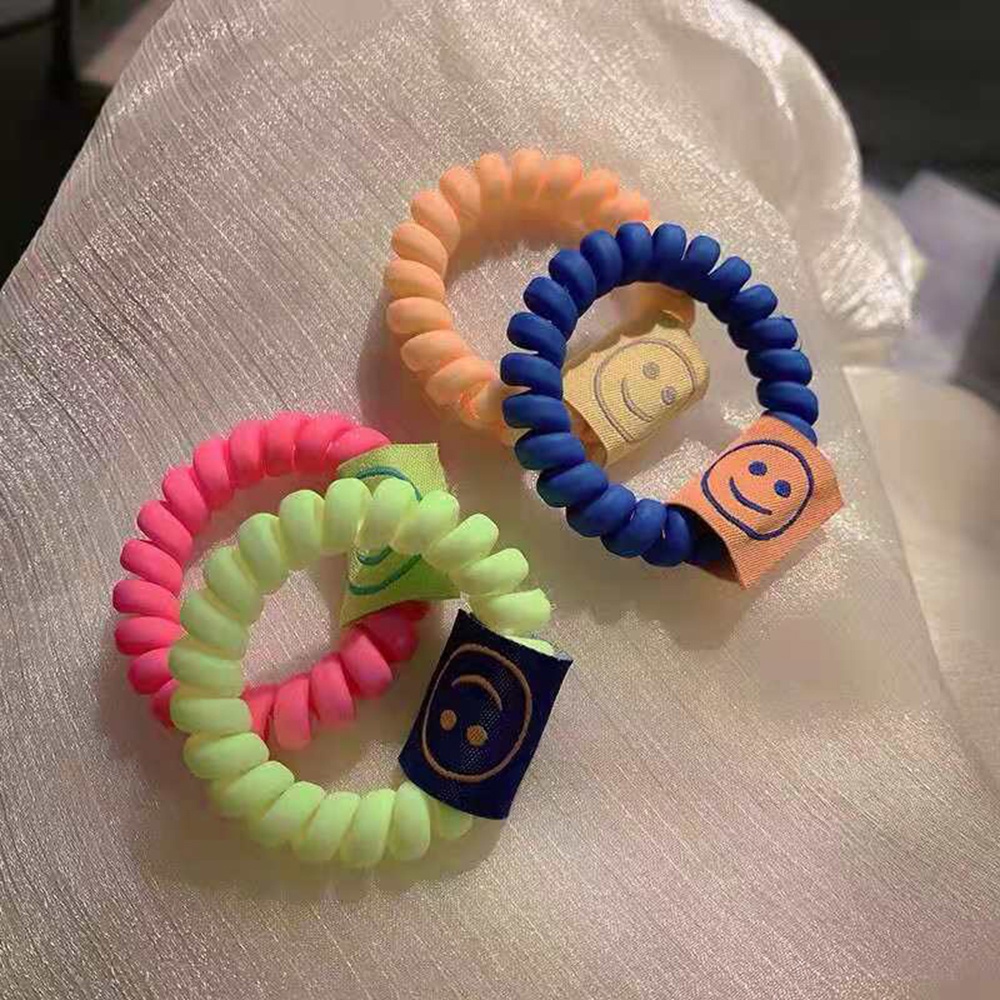 Korean Ins Candy Color Sweet Smile Hair Rope Tie Rubber Band Accessories