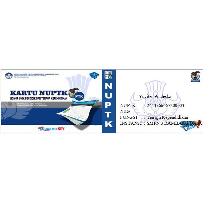 

Cetak Kartu NUPTK NRG