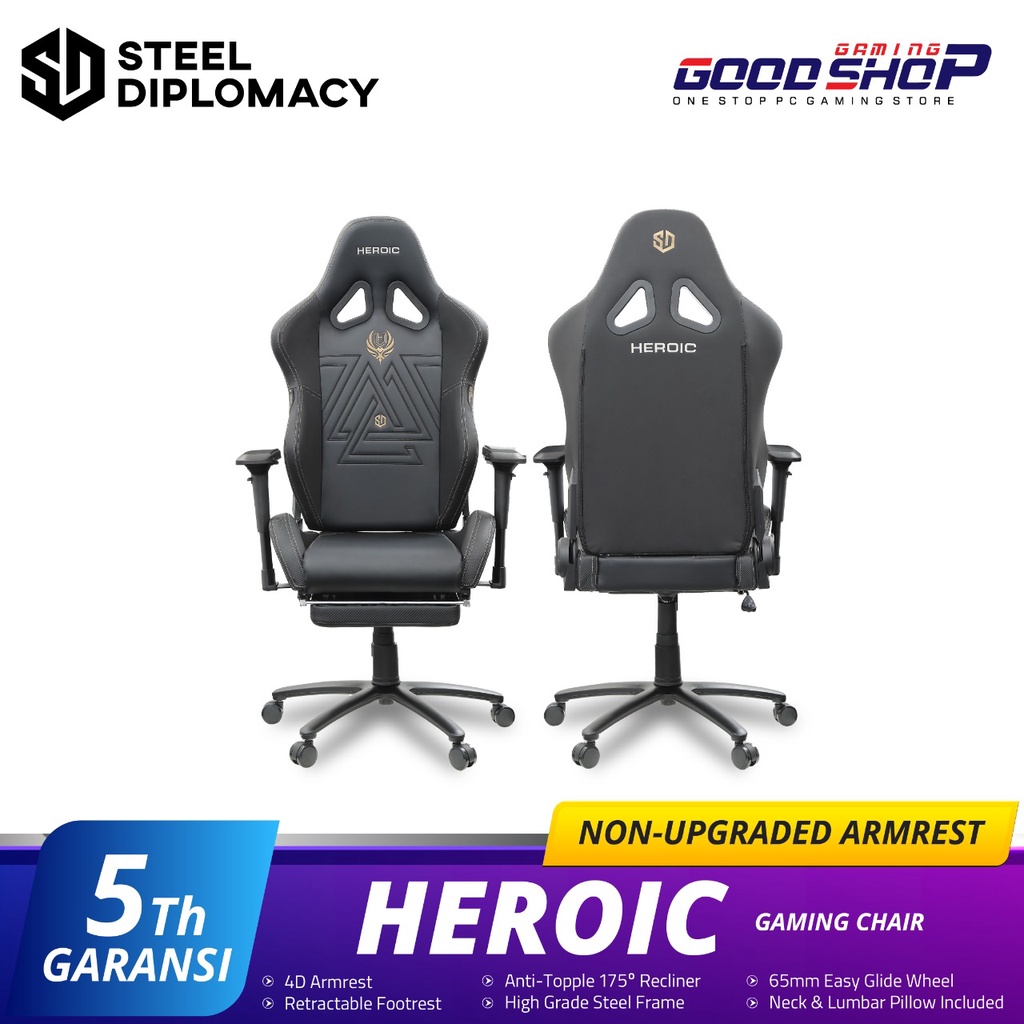 STEELDIPLOMACY Gaming Chair - Heroic V1 (Non Upgraded ArmRest)