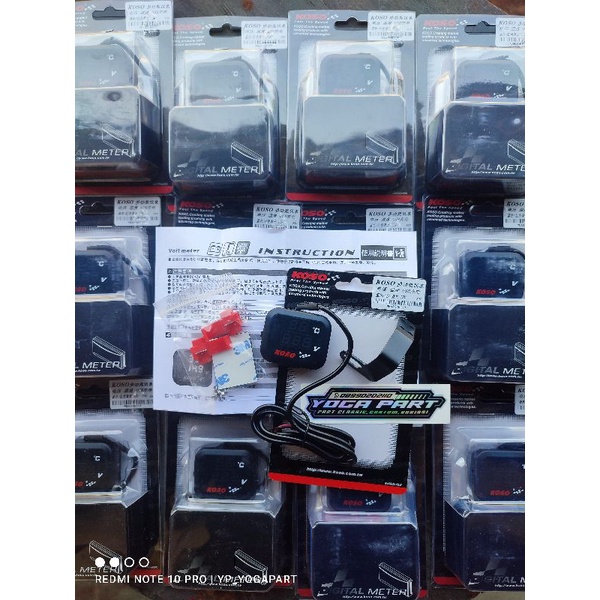 VOLTMETER KOSO ORIGINAL 3IN1 SUHU VOLT PORT USB CHARGER