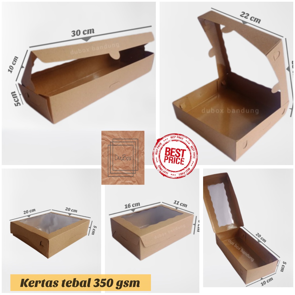 (10 PCS) DUS KUE BROWNIES KUE BOLU KUE ULANG TAHUN/TART, DUS NASI KOTAK, DUS SNACK BOX, DUS NASI KOT