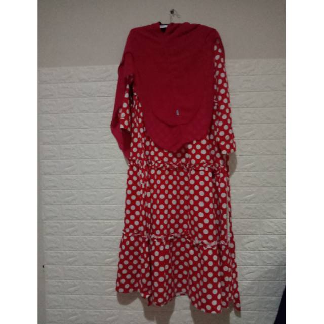 Preloved baju gamis polkadot