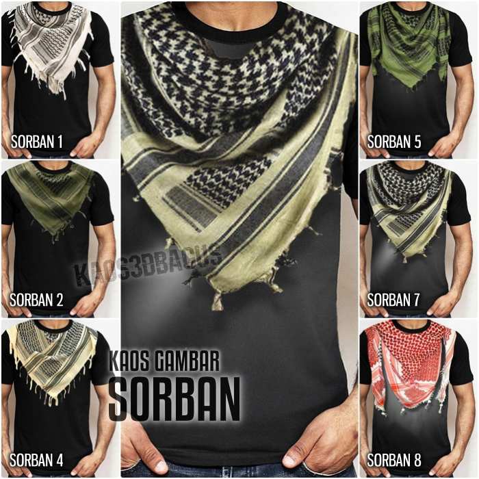 Kaos Dakwah Muslim Baju Kaos Gambar SORBAN Bahan Kaos PREMIUM T-Shirt Baju Palestina Hijrah