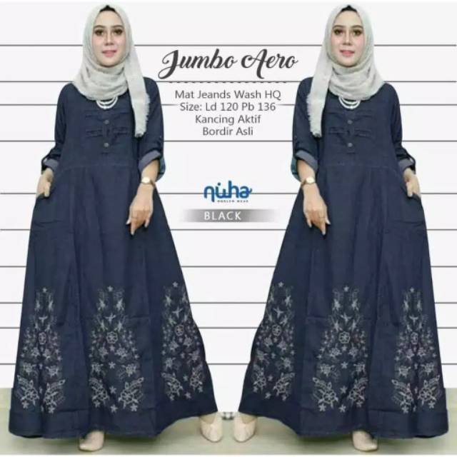 ASEA Aero Gamis Jumbo Jeans Bordir - Nanda Jumbo Maxy