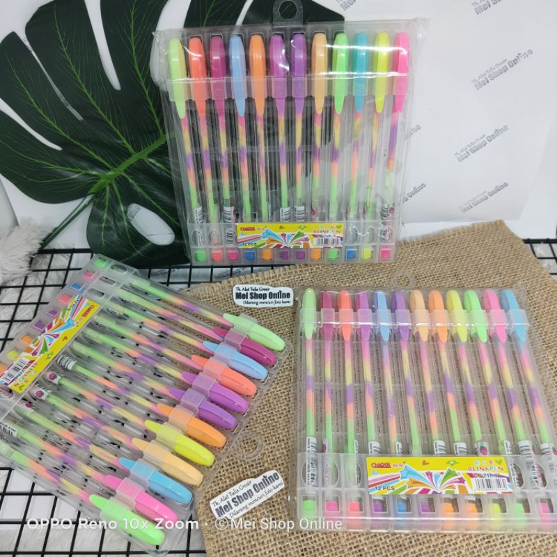 

Pulpen Warna Warni Tinta Pelangi / Rainbow MURAH (12pcs)