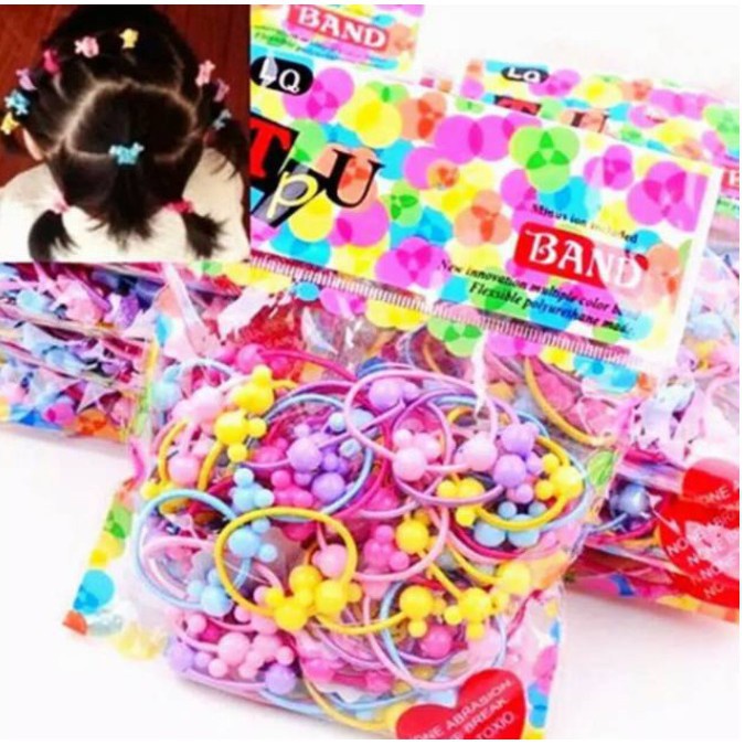 Ikat Rambut Anak Set 50 Little Girl Elastic Hair Band (VHJKT)