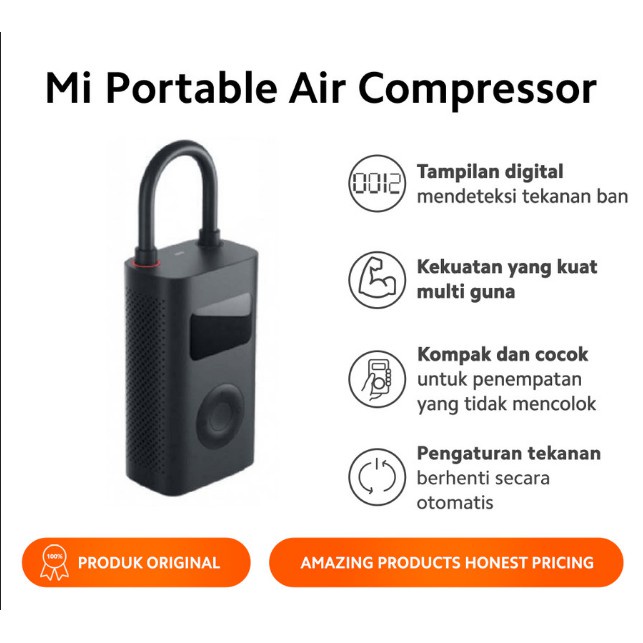 MI PORTABLE ELECTRIC AIR COMPRESSOR - GARANSI RESMI