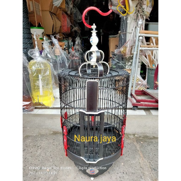 Kandang Anis Wambi Lis Akrilik Ruji rapet Ebod jaya Hitam