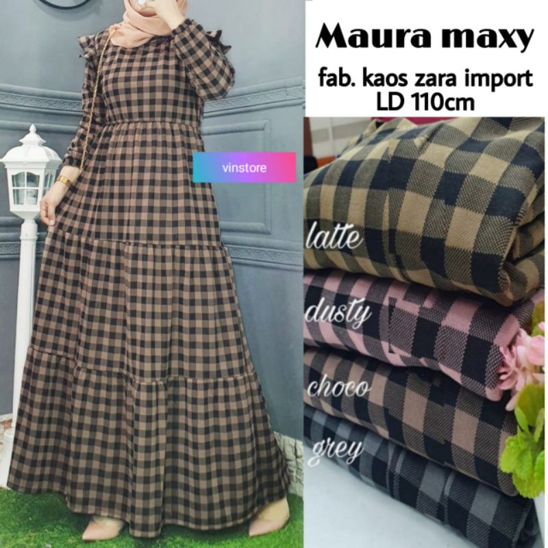 MAURA MAXY by Vinstore ; Gamis wanita kaos zara import adem tebal berkualitas premium