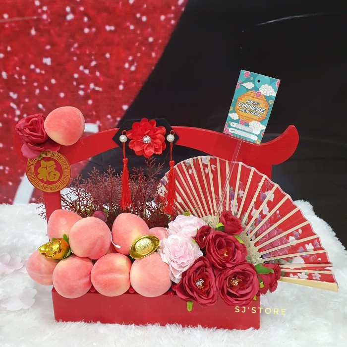 

Hampers imlek kipas dan hiasan bunga