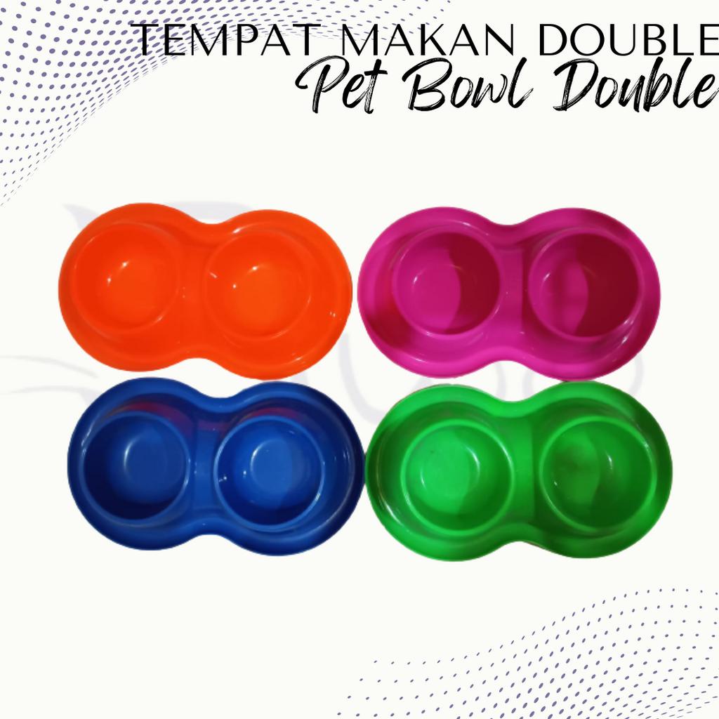 TEMPAT MAKAN MINUM KUCING ANJING HEWAN - ANTI SLIP - PET BOWL DOUBLE
