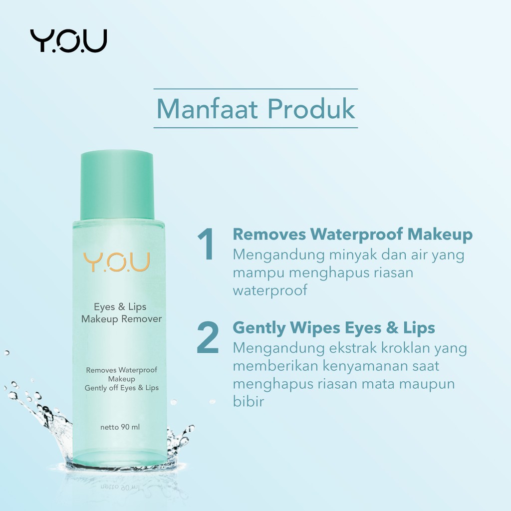 YOU Eyes and Lips Makeup Remover 90 ml [ Removes Waterproof Makeup] / Y.O.U / VH