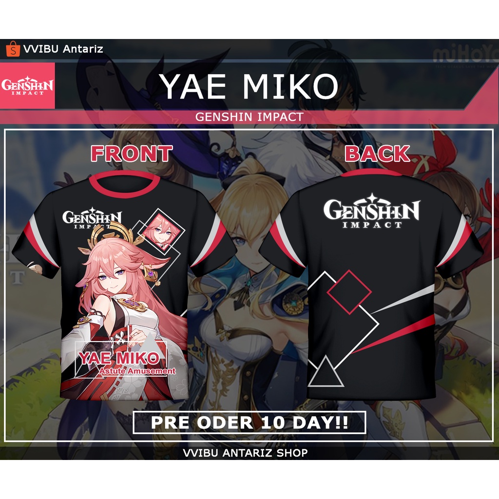 Kaos Fullprint Game Genshin Impact Yae Miko