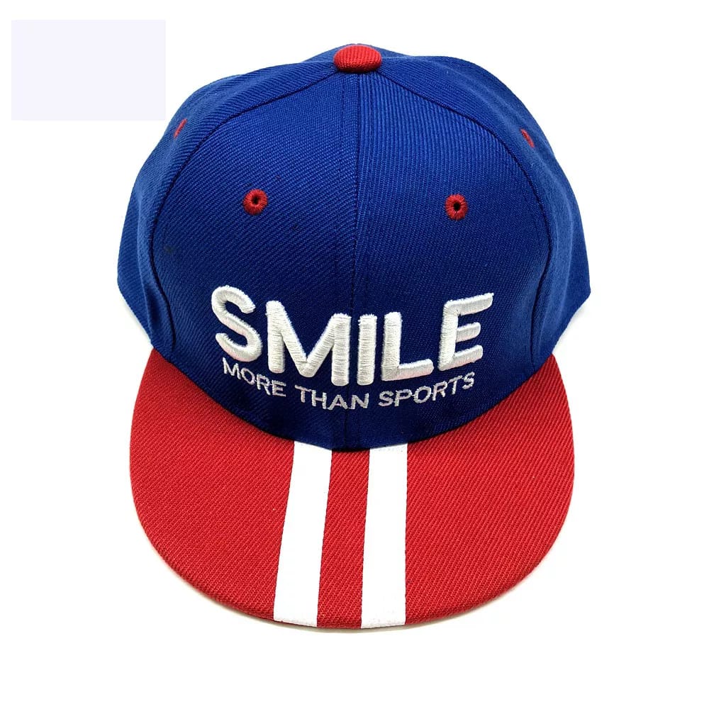 PHILEO | TOPI ANAK FASHION HAT BORDIR TULISAN SMILE MORE THAN SPORTS UNISEX SNAP BACK-SMILE SPORT-BIRU TUA