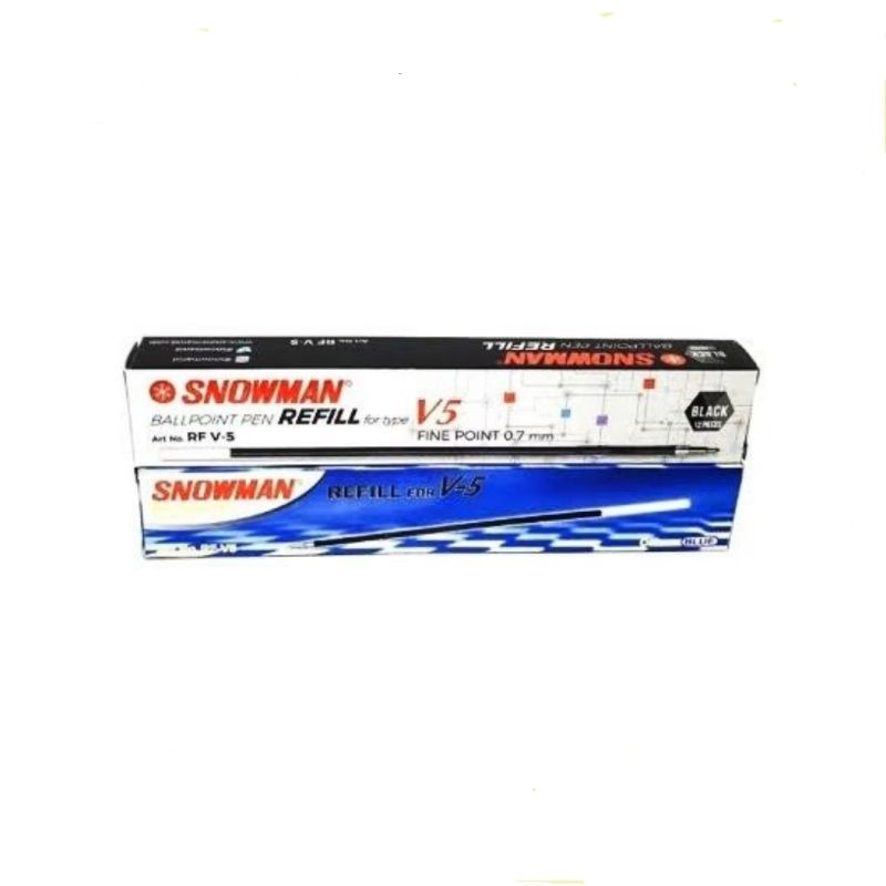 

ISI 12 Reffil/Isi Tinta Pulpen Bolpen Snowman-V5 Hitam, Biru