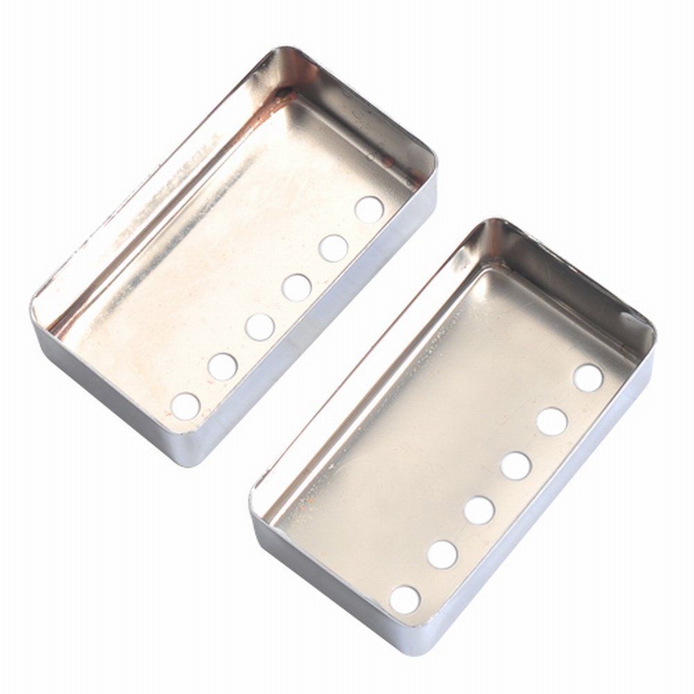 2pcs Cover Pickup Humbucker Bahan Aluminum Alloy Warna Silver Ukuran 50 / 52mm Untuk Gitar LP