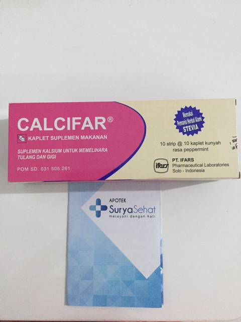 CALCIFAR Suplemen Kalsium Enak Dikunyah 1 box isi 100 tablet