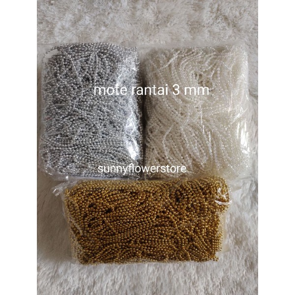 MOTE MUTIARA RANTAI RENTENG 3 MM 450 GRAM