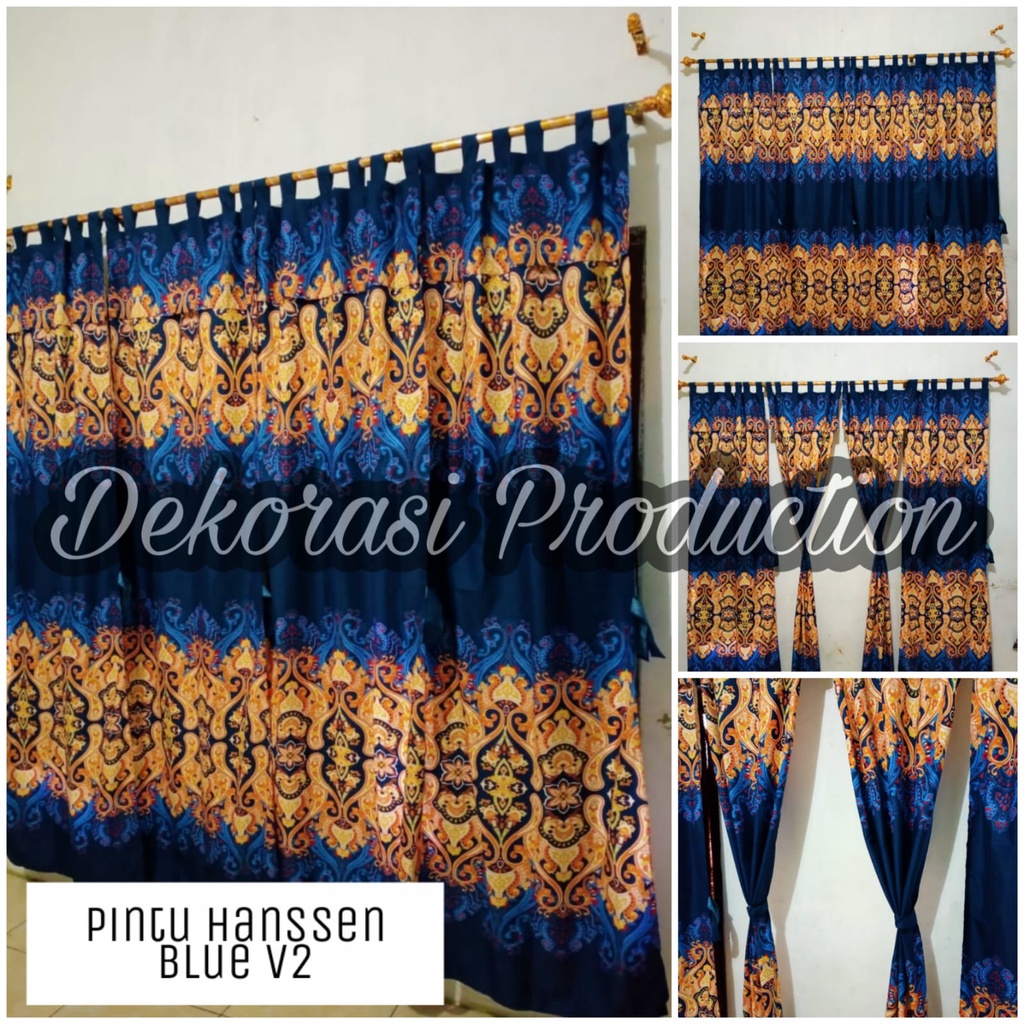 Tirai Gorden Hordeng Bisa Pintu Dan Bisa Juga Jendela Motif Batik Sultan Biru