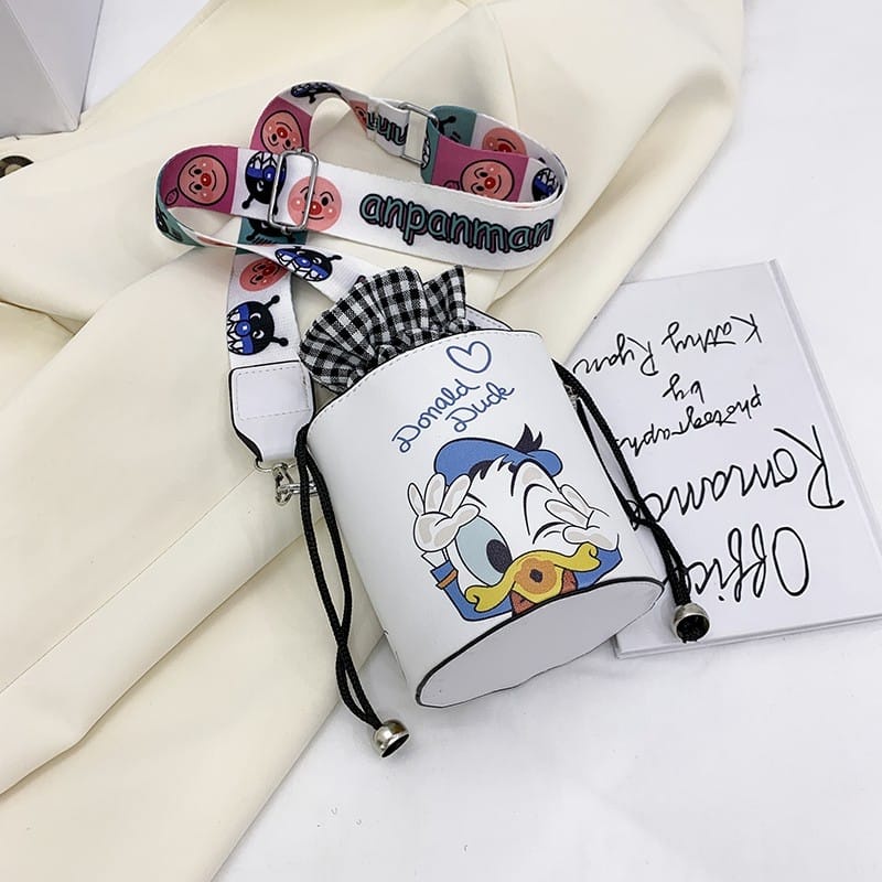 TFT AX292243 B2243 E4354 T29 ST (1 KG MUAT 4) Tas Selempang Anak Lucu DONALD/MINNIE/KOTAK/BULAT/MICKEY DAISY MOTIF Gambar Karakter Fashion Wanita TAS PINK STABBY