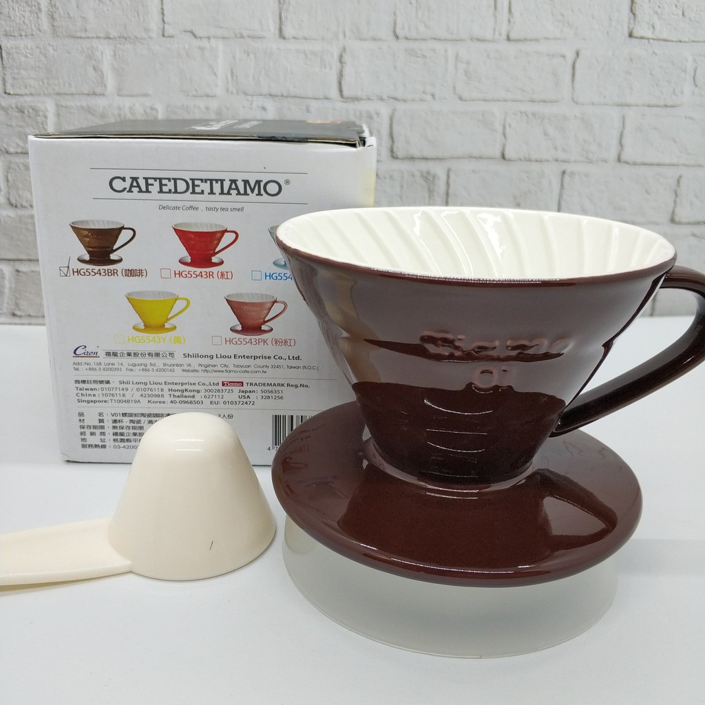 Jual Coffee Dripper Keramik Tiamo V01 warna Coklat Kopi Nikmat HG5543BR Shopee Indonesia