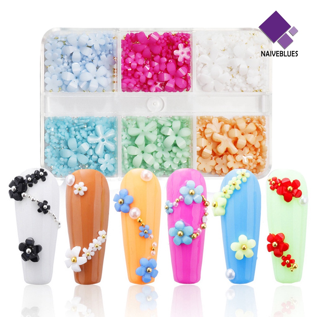 Naiveblue &gt; 1 Set Stiker Kuku Bahan Resin Efek Visual Berkilau Anti Air Untuk Dekorasi Nail Art