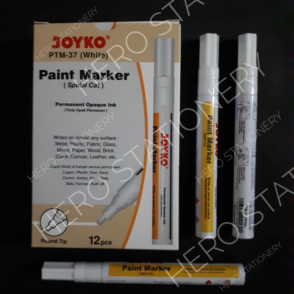 Spidol cat  permanen  paint marker joyko warna white putih 