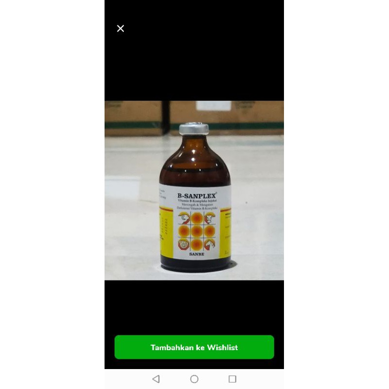 Jual B Sanplex Vitamin B Kompleks Sanbe Hewan Dan Ternak 100 ML ...