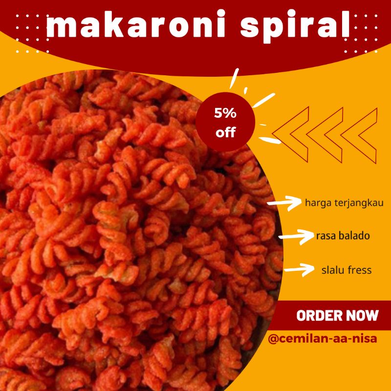 

cemilan snack makanan ringan makaroni spiral balado