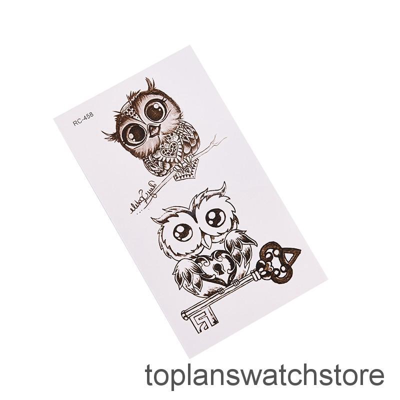 Bayar Di Tempat 1pc Tato Sementara Tahan Air Gambar Burung Hantu