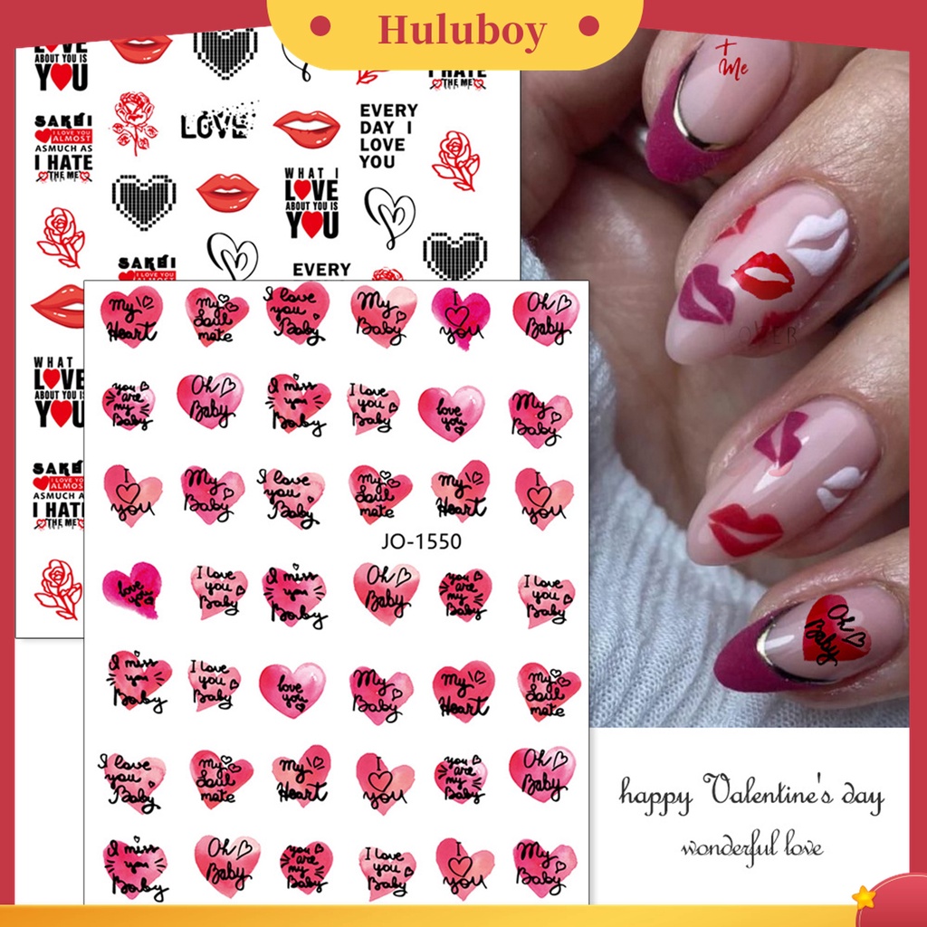 Huluboy Huluboy♡ Stiker Kuku 3D Motif Bunga Untuk Wanita