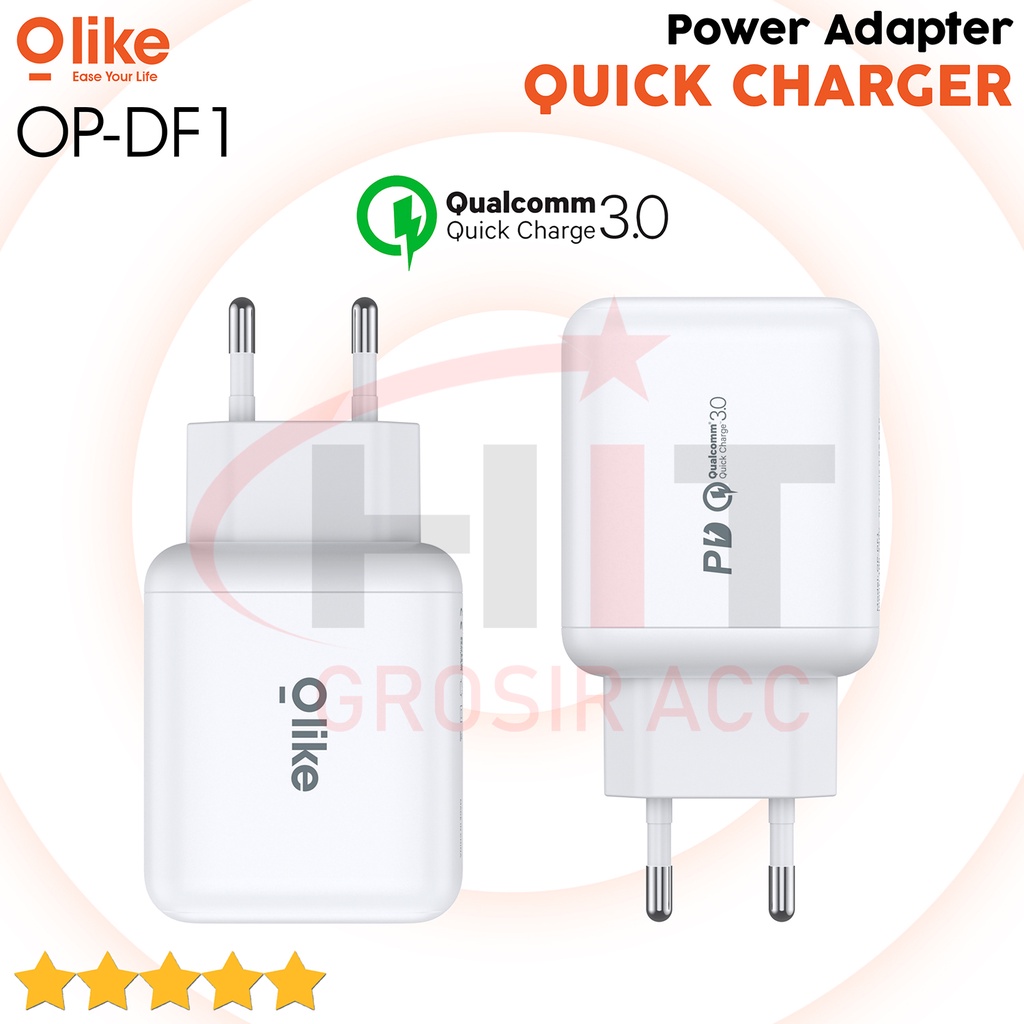 Power Adapter Olike Qualcomm Quick Charge 3.0 Dual Port OP-DF1