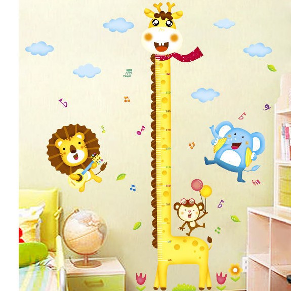 RELIZA WALL STICKER PENGUKUR TINGGI BADAN JERAPAH ANIMAL GROW UP STIKER DINDING XY 1105