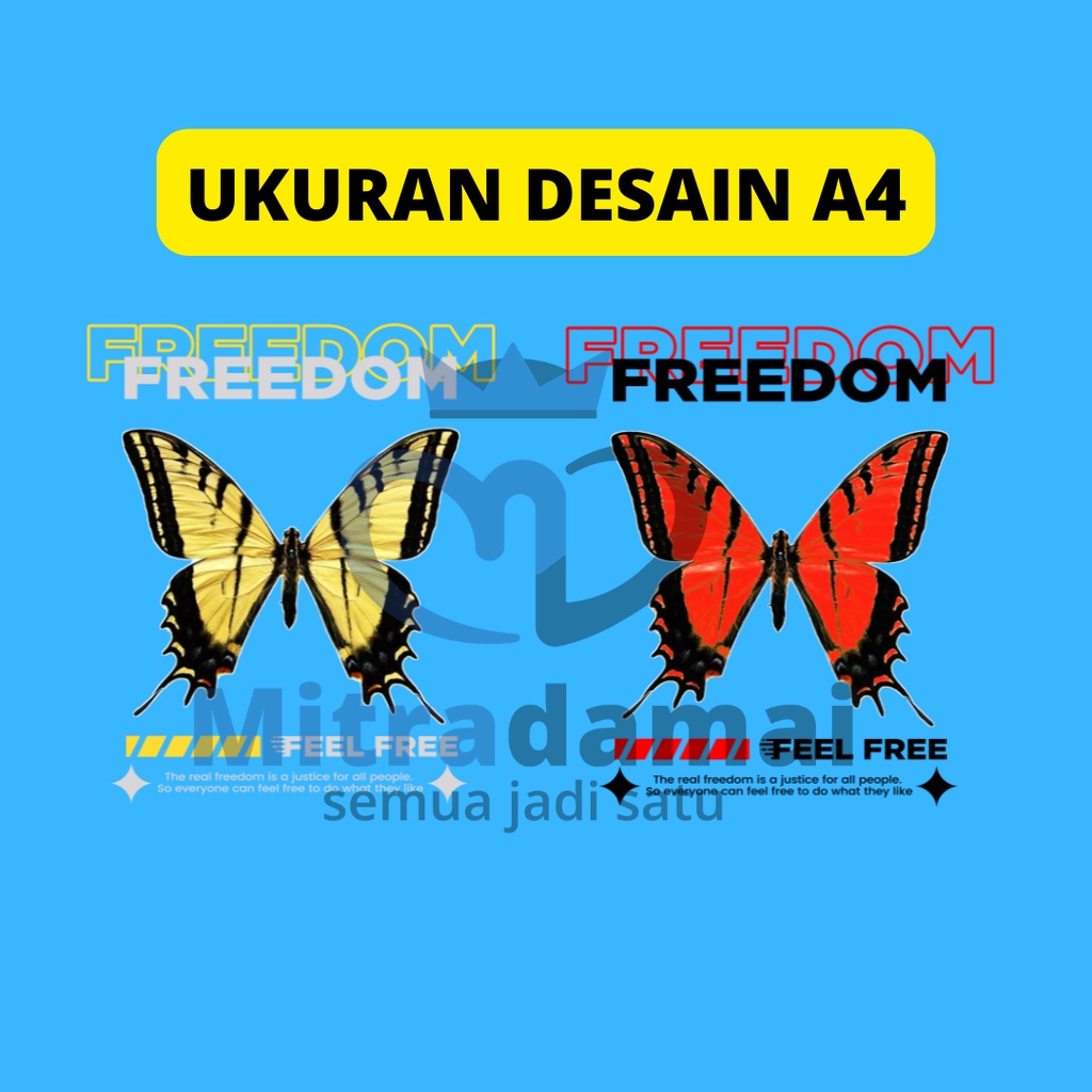 BAJU KAOS DISTRO LAKI-LAKI KEKINIAN PREMIUM TEMA FREEDOM - MITRADAMAI