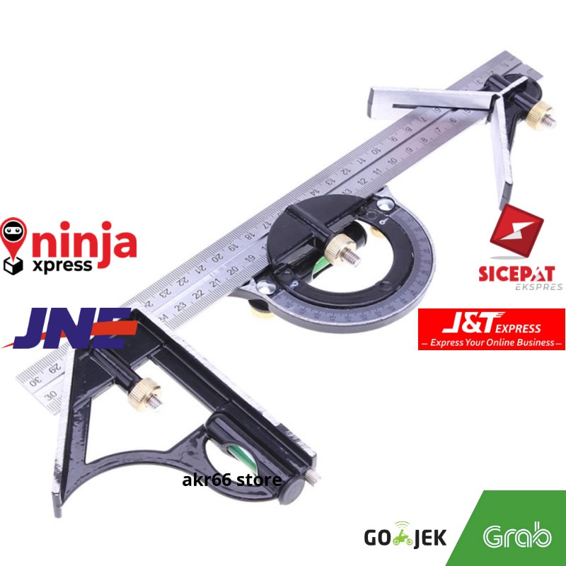 

3 IN 1 PENGGARIS MULTIFUNGSI ADJUSTABLE ANGLE FINDER 30CM GROSIR