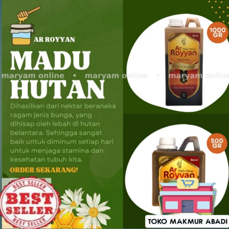 Madu Hutan Super Bee Pollen 1kg | Madu Hutan Ar Royyan 1 kg Madu Asli Murni