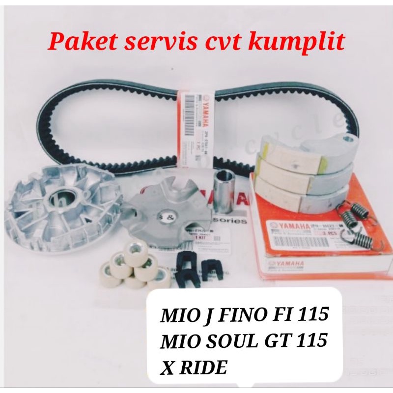 PAKET SERVIS CVT VANBEL ONLY+RUMAH ROLLER ASSY+KAMPAS GANDA MIO J FINO 115 SOUL GT 115 X RIDE 54P