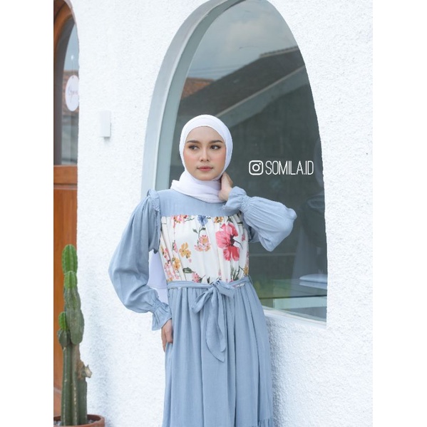 [SOMILA.ID] Peony Maxi Dress Korea Vintage Outfit Kekinian Chic Shabby