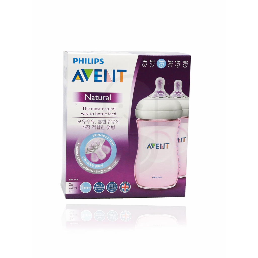 Philips AVENT Natural Feeding Bottle 260ml Twin Pack (2pcs) Botol Susu Avent